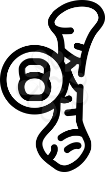 bone dull or severe ache line icon vector. bone dull or severe ache sign. isolated contour symbol black illustration