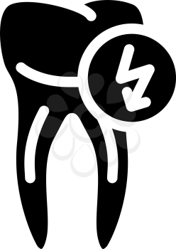 tooth cutting ache glyph icon vector. tooth cutting ache sign. isolated contour symbol black illustration