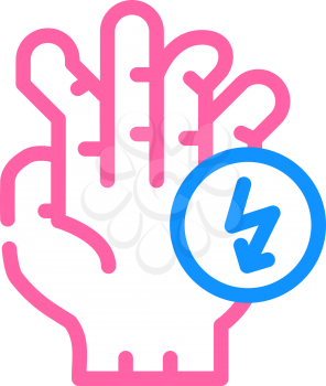 broken fingers cutting ache color icon vector. broken fingers cutting ache sign. isolated symbol illustration