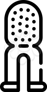 brush for cleaning dog teeth line icon vector. brush for cleaning dog teeth sign. isolated contour symbol black illustration