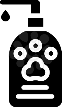 dog paw cream glyph icon vector. dog paw cream sign. isolated contour symbol black illustration