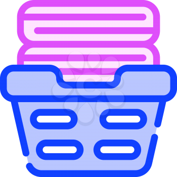 washed clean clothes in basket color icon vector. washed clean clothes in basket sign. isolated symbol illustration