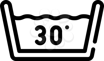 water temperature for washing clothes line icon vector. water temperature for washing clothes sign. isolated contour symbol black illustration