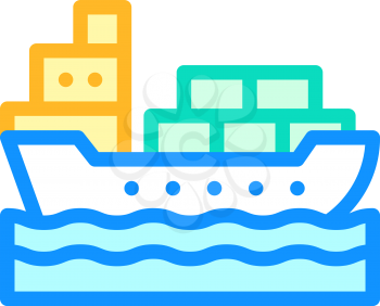 ship shipping containers color icon vector. ship shipping containers sign. isolated symbol illustration