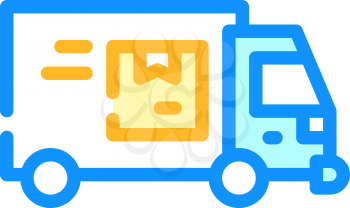 truck cargo delivering color icon vector. truck cargo delivering sign. isolated symbol illustration