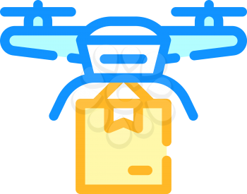 drone delivering color icon vector. drone delivering sign. isolated symbol illustration