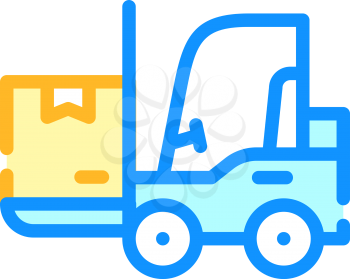 warehouse loader with box color icon vector. warehouse loader with box sign. isolated symbol illustration