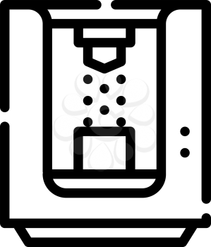 sandblasting chamber line icon vector. sandblasting chamber sign. isolated contour symbol black illustration