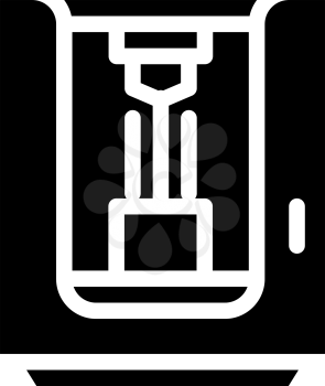 sandblasting chamber glyph icon vector. sandblasting chamber sign. isolated contour symbol black illustration