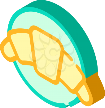 croissant dessert isometric icon vector. croissant dessert sign. isolated symbol illustration