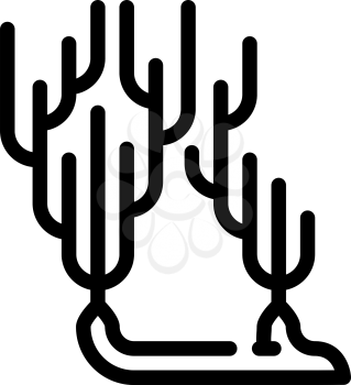 ocean coral branch line icon vector. ocean coral branch sign. isolated contour symbol black illustration
