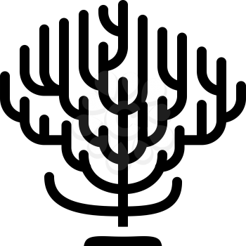 sea coral branch glyph icon vector. sea coral branch sign. isolated contour symbol black illustration