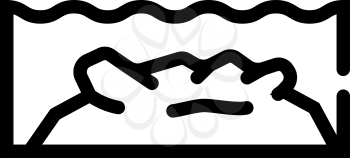 underwater reef line icon vector. underwater reef sign. isolated contour symbol black illustration