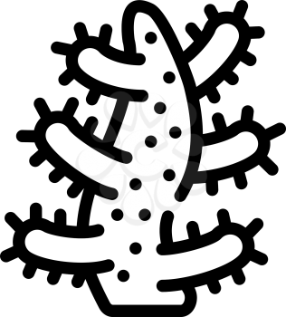 aquarium coral line icon vector. aquarium coral sign. isolated contour symbol black illustration