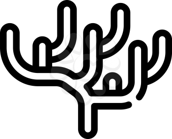 marine coral line icon vector. marine coral sign. isolated contour symbol black illustration
