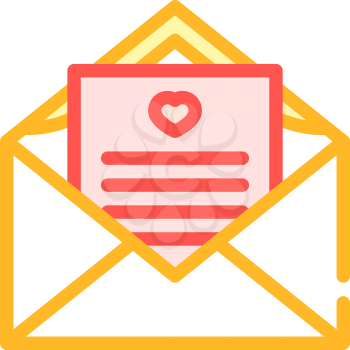 loving message letter color icon vector. loving message letter sign. isolated symbol illustration