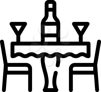 romantic evening restaurant line icon vector. romantic evening restaurant sign. isolated contour symbol black illustration