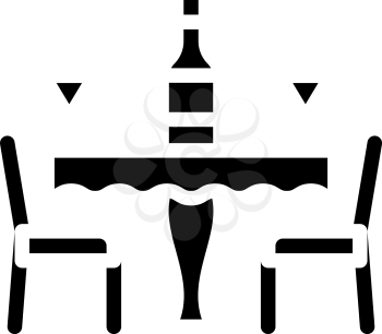 romantic evening restaurant glyph icon vector. romantic evening restaurant sign. isolated contour symbol black illustration