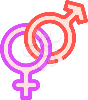 gender signs together color icon vector. gender signs together sign. isolated symbol illustration