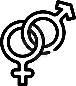 gender signs together line icon vector. gender signs together sign. isolated contour symbol black illustration