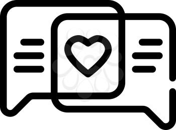 loving correspondence line icon vector. loving correspondence sign. isolated contour symbol black illustration