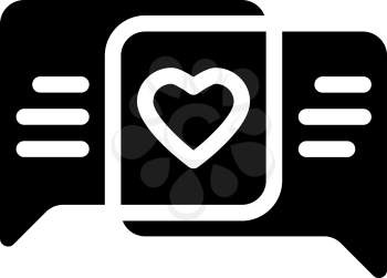 loving correspondence glyph icon vector. loving correspondence sign. isolated contour symbol black illustration