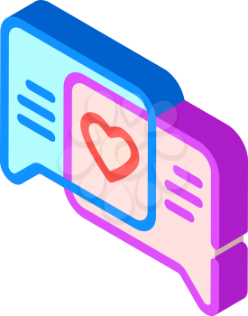 loving correspondence isometric icon vector. loving correspondence sign. isolated symbol illustration