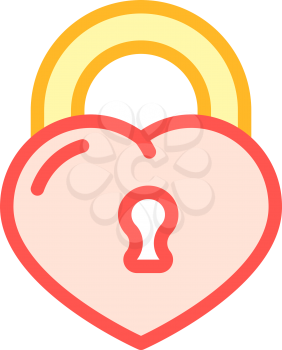 padlock in heart form color icon vector. padlock in heart form sign. isolated symbol illustration
