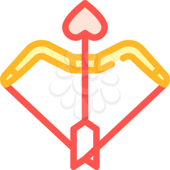cupid bow arrow color icon vector. cupid bow arrow sign. isolated symbol illustration