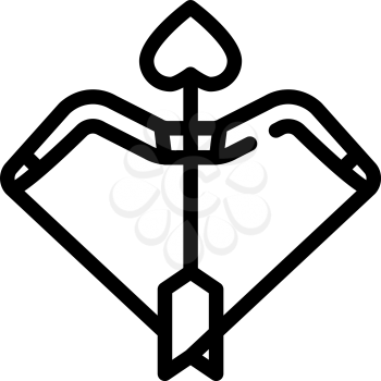 cupid bow arrow line icon vector. cupid bow arrow sign. isolated contour symbol black illustration