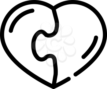 heart found soul mate line icon vector. heart found soul mate sign. isolated contour symbol black illustration