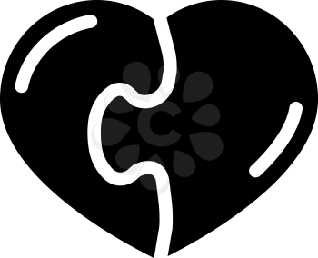 heart found soul mate glyph icon vector. heart found soul mate sign. isolated contour symbol black illustration