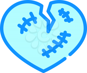 broken heart color icon vector. broken heart sign. isolated symbol illustration