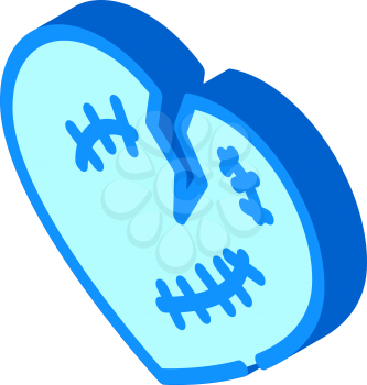 broken heart isometric icon vector. broken heart sign. isolated symbol illustration