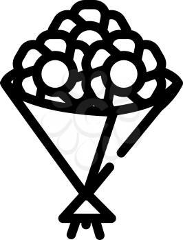 bouquet flowers line icon vector. bouquet flowers sign. isolated contour symbol black illustration
