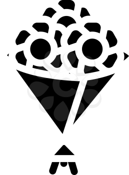 bouquet flowers glyph icon vector. bouquet flowers sign. isolated contour symbol black illustration