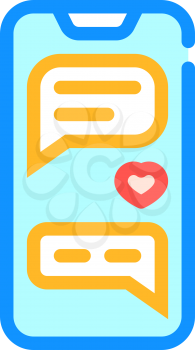 loving correspondence messenger color icon vector. loving correspondence messenger sign. isolated symbol illustration