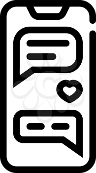 loving correspondence messenger line icon vector. loving correspondence messenger sign. isolated contour symbol black illustration