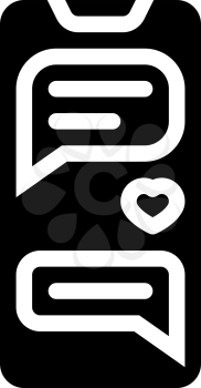 loving correspondence messenger glyph icon vector. loving correspondence messenger sign. isolated contour symbol black illustration