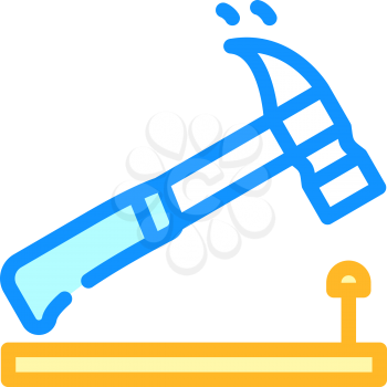 nailing hammer color icon vector. nailing hammer sign. isolated symbol illustration
