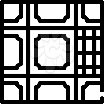 floor lay tiles line icon vector. floor lay tiles sign. isolated contour symbol black illustration