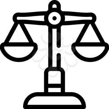 judicial scales line icon vector. judicial scales sign. isolated contour symbol black illustration