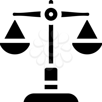 judicial scales glyph icon vector. judicial scales sign. isolated contour symbol black illustration