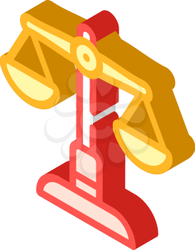 judicial scales isometric icon vector. judicial scales sign. isolated symbol illustration