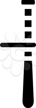 police baton glyph icon vector. police baton sign. isolated contour symbol black illustration