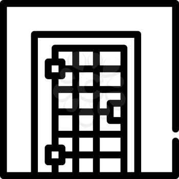 prison cell door line icon vector. prison cell door sign. isolated contour symbol black illustration