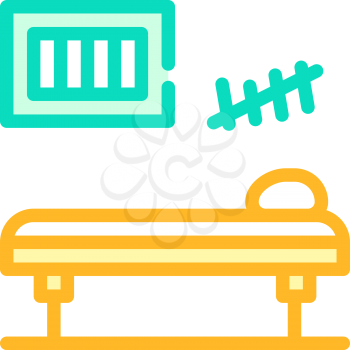 prison cell with bed color icon vector. prison cell with bed sign. isolated symbol illustration