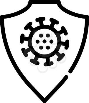 anti-virus protection shield line icon vector. anti-virus protection shield sign. isolated contour symbol black illustration