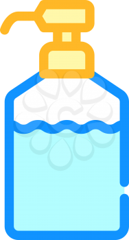 disinfectant bottle with pump color icon vector. disinfectant bottle with pump sign. isolated symbol illustration