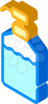 disinfectant bottle with pump isometric icon vector. disinfectant bottle with pump sign. isolated symbol illustration
